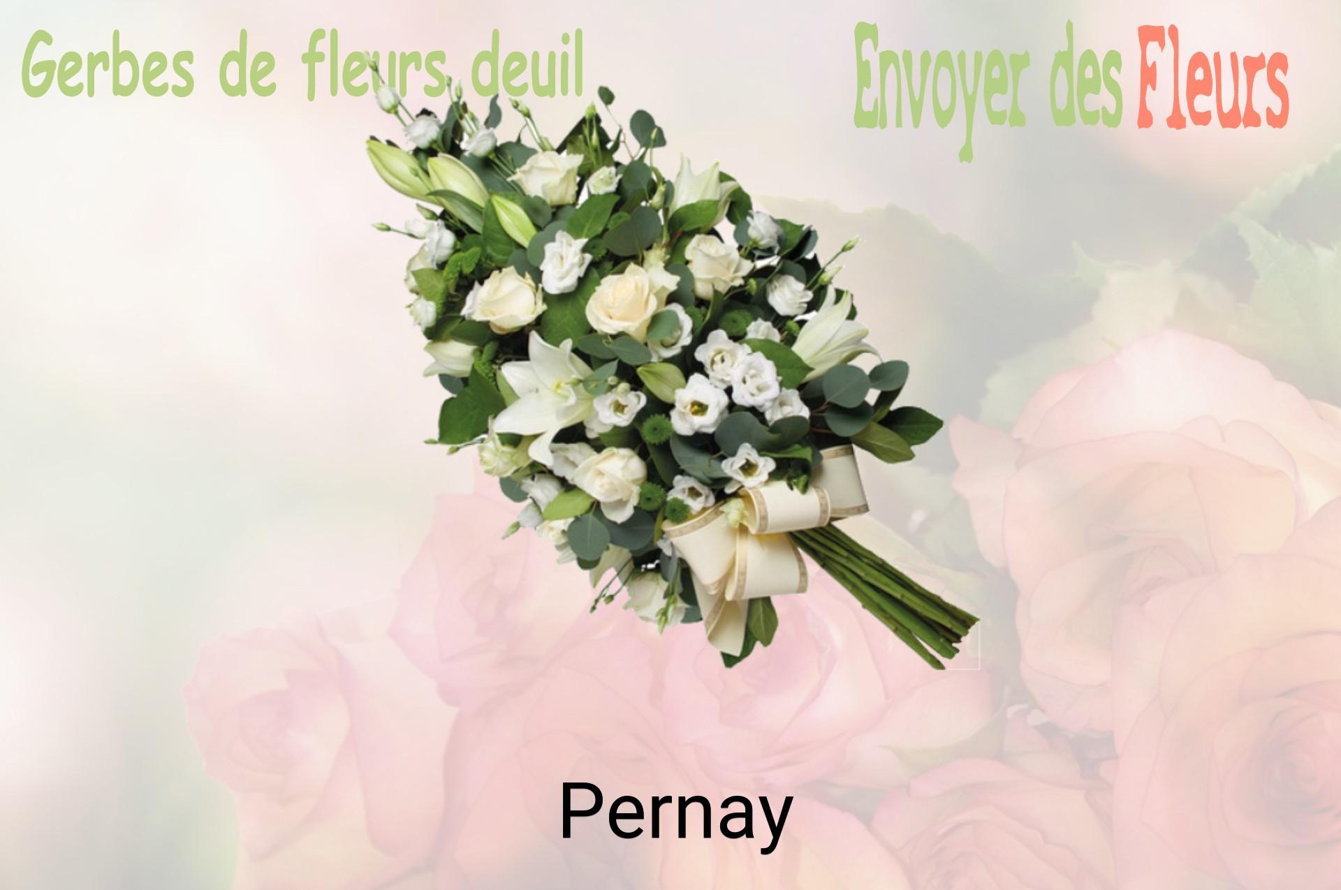 Gerbe de fleurs de deuil livrée à Pernay